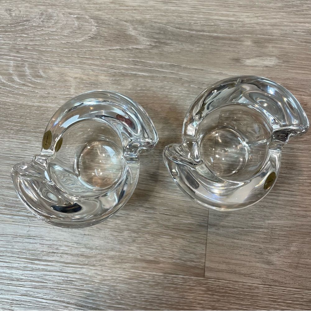 Amalfi chandel 24% lead crystal Pair of 2 Vintage candle holder